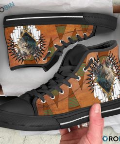 Native American Wolf Legends High Top Shoes Native American Wolf Legends High Top Shoes