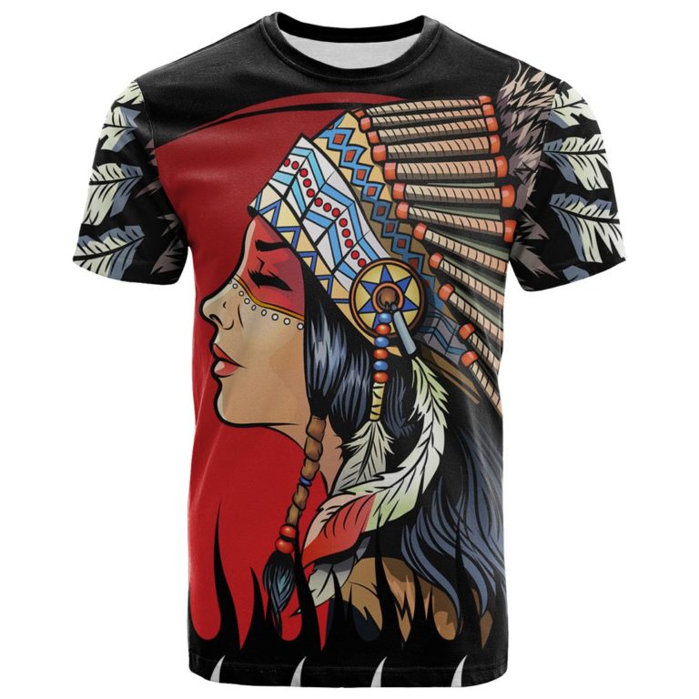 Native American – Woman Headdress 3D All Over Print T-Shirt