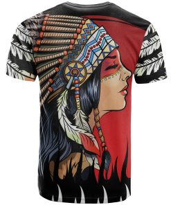 Native American – Woman Headdress 3D All Over Print T-Shirt