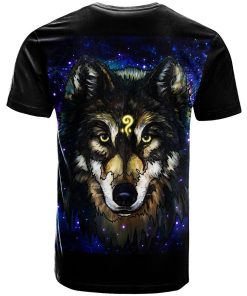 Native Wolf Galaxy 3D All Over Print T-Shirt