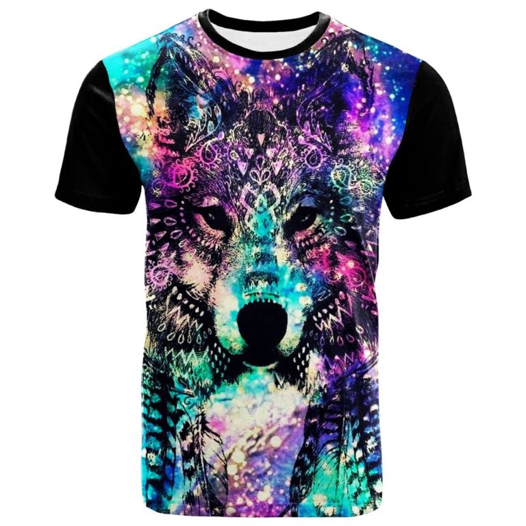 Native Wolf Water Color 3D All Over Print T-Shirt