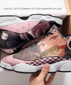 Nezuko  jd 13 sneakers, demon slayer custom shoes
