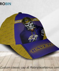 NFL Baltimore Ravens Skull All Over Print Caps