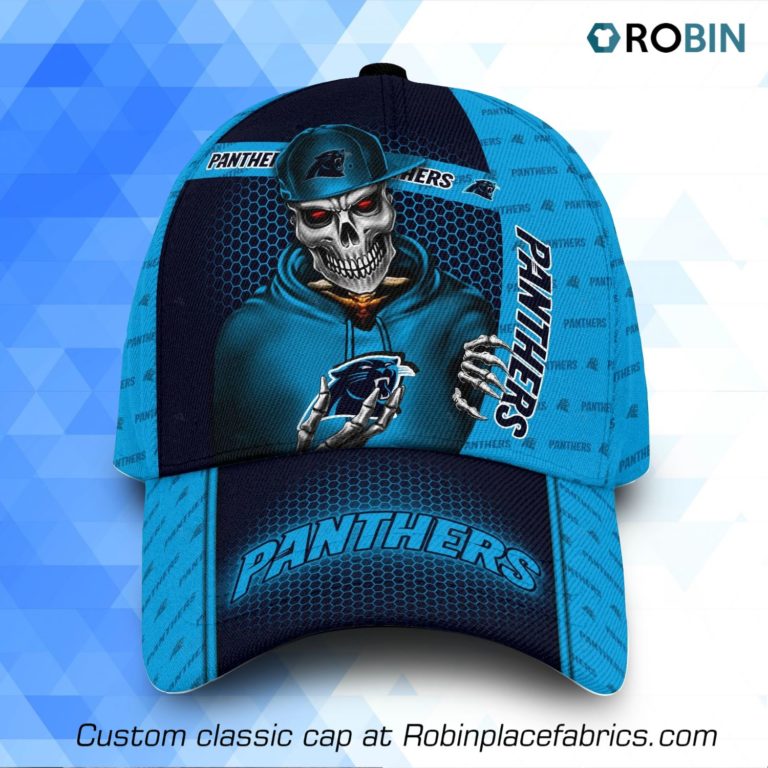 NFL Carolina Panthers Skull All Over Print Caps