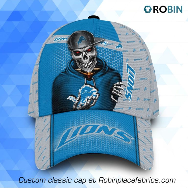 NFL Detroit Lions Skull 3D Printed Classic Caps