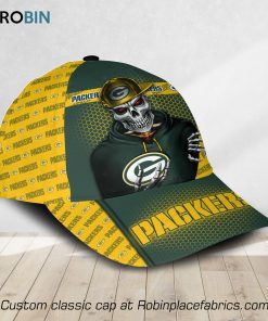 NFL Green Bay Packers Skull Full Print Cap, Hat