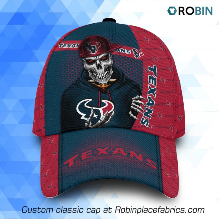 NFL Houston Texans Skull All Over Print Caps