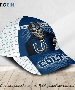 NFL Indianapolis Colts Skull Full Print Cap, Hat NFL Indianapolis Colts Skull Full Print Cap, Hat