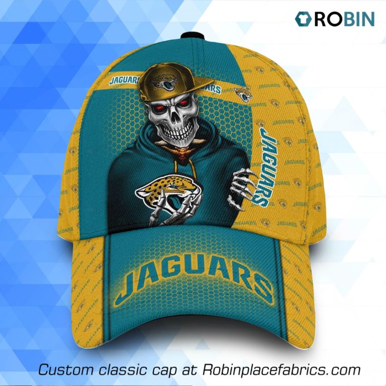 NFL Jacksonville Jaguars Skull All Over Print Caps