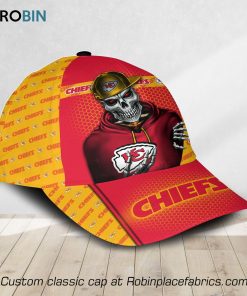 NFL Kansas City Chiefs Skull 3D Printed Classic Caps NFL Kansas City Chiefs Skull 3D Printed Classic Caps