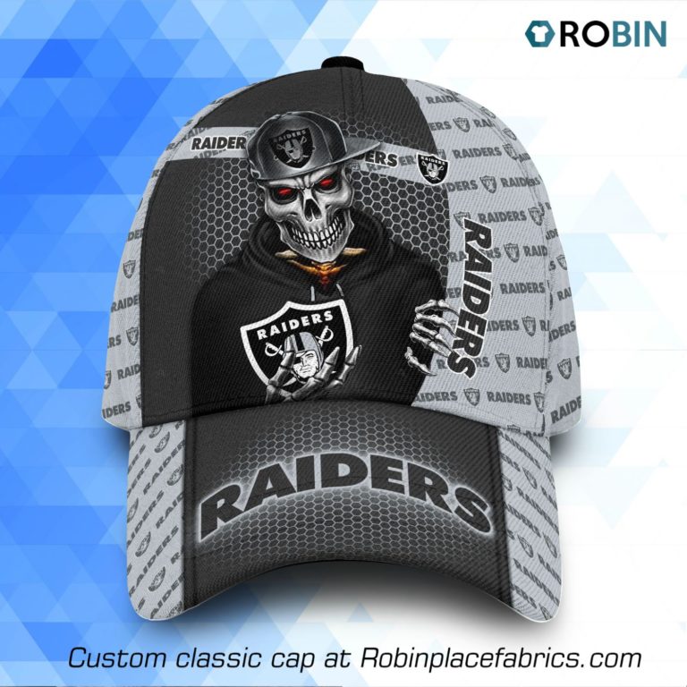 NFL Las Vegas Raiders Skull All Over Print Caps