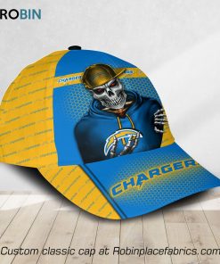 NFL Los Angeles Chargers Skull Full Print Cap, Hat