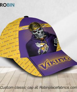 NFL Minnesota Vikings Skull 3D Printed Classic Caps
