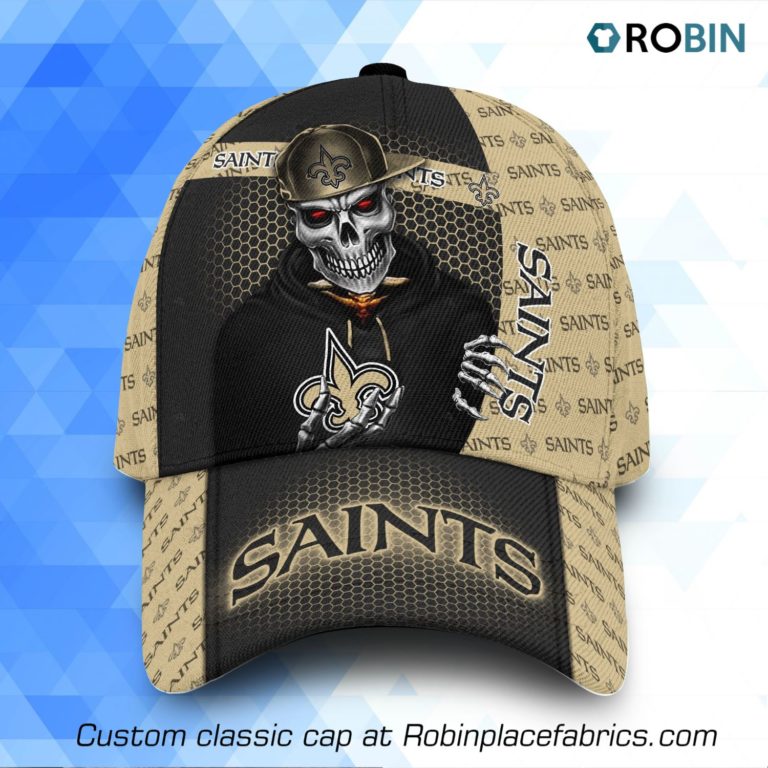 NFL New Orleans Saints Skull 3D Printed Classic Caps