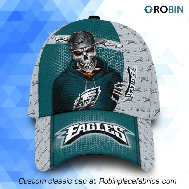 NFL Philadelphia Eagles Skull 3D Printed Classic Caps