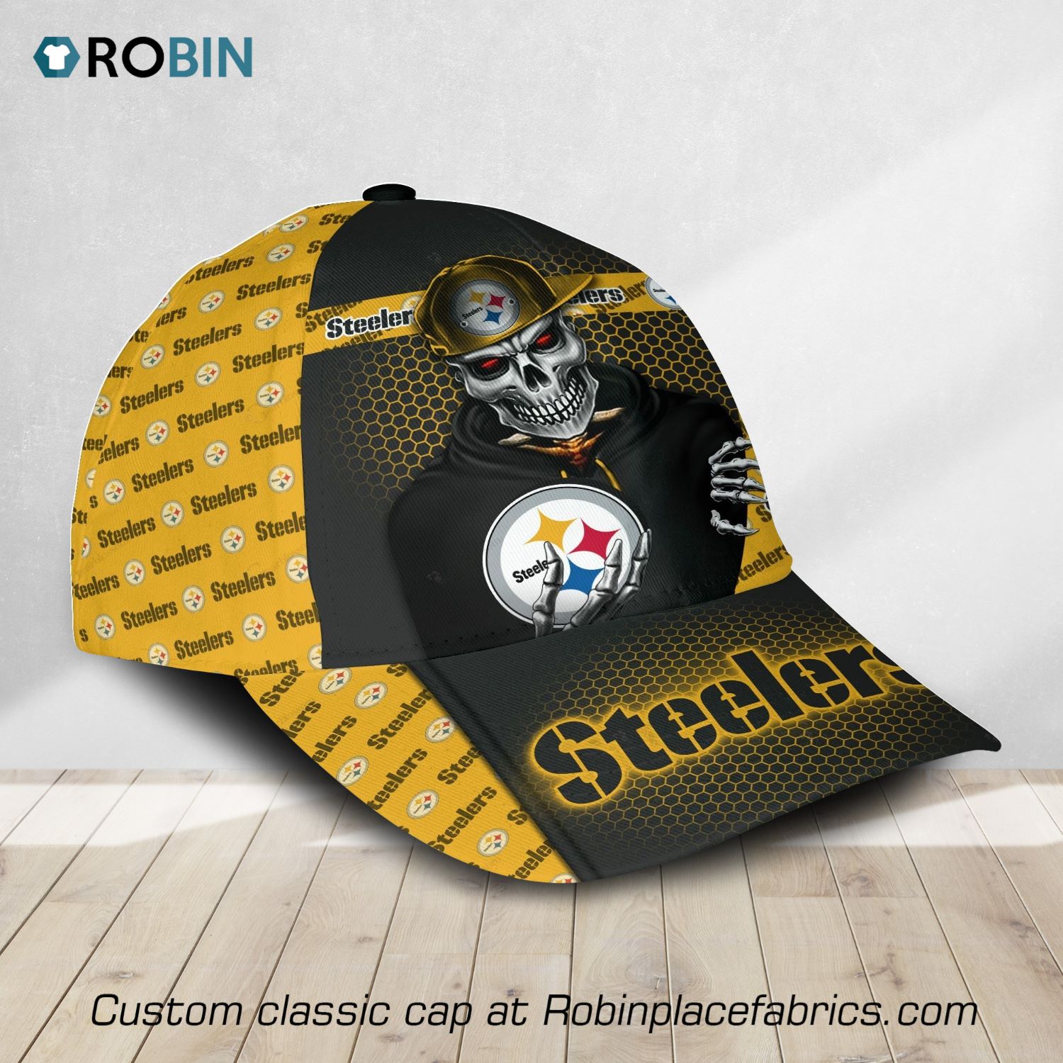 NFL Pittsburgh Steelers Skull 3D Printed Classic Caps - RobinPlaceFabrics