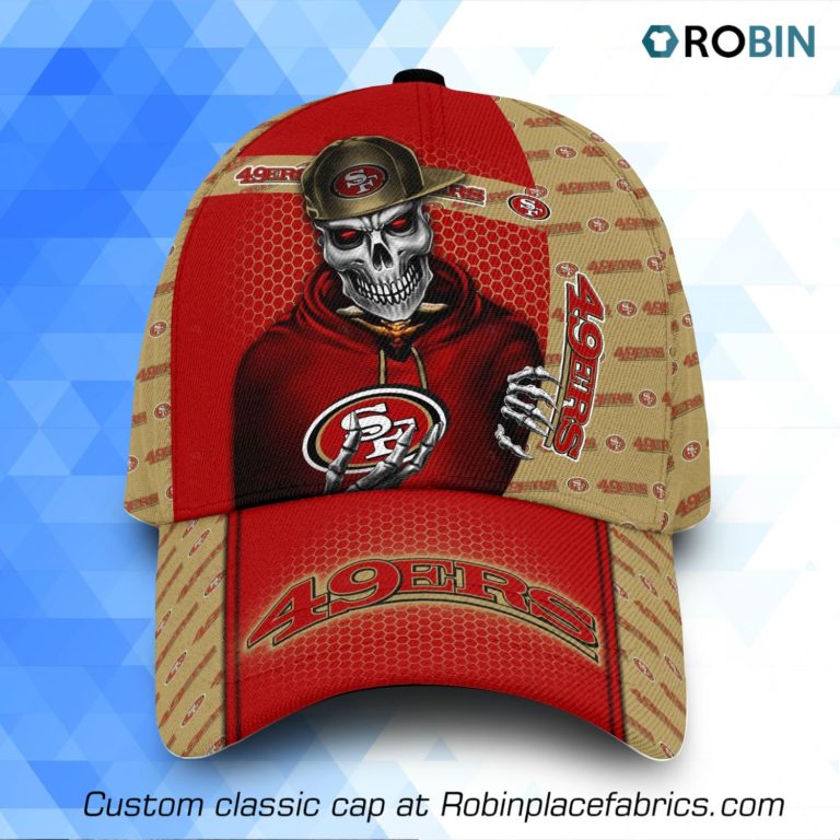 NFL San Francisco 49ers Skull 3D Printed Classic Caps - RobinPlaceFabrics