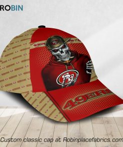 NFL San Francisco 49ers Skull 3D Printed Classic Caps