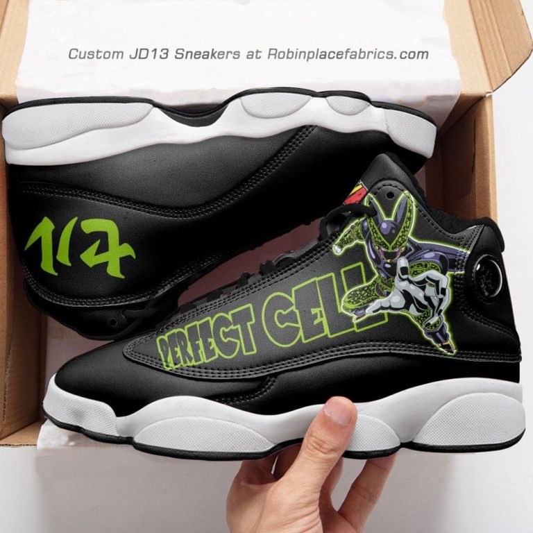 Perfect cell  jd 13 sneakers, dragon ball z custom shoes