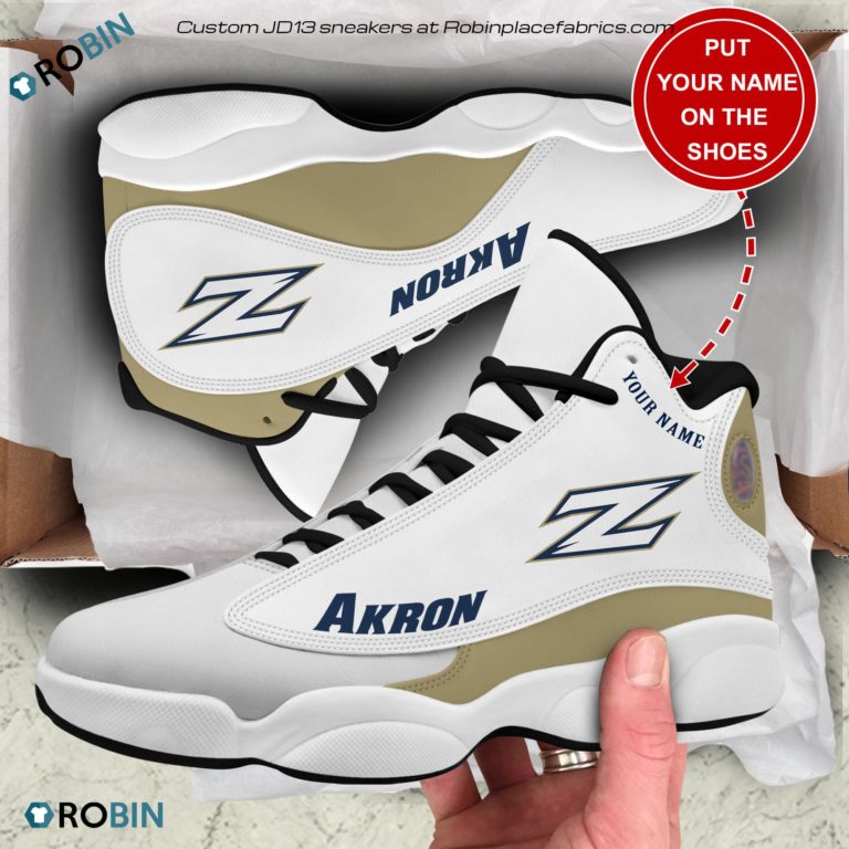 Personalized Akron Zips Air JD13 Shoes, Custom Jordan 13 Sneakers