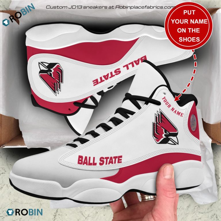 Personalized Ball State Cardinals Air JD13 Shoes, Custom Sneakers