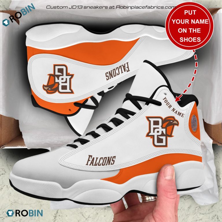 Personalized Bowling Green Falcons Air JD13 Shoes, Custom Sneakers