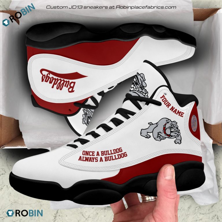 Personalized Bulldog Air JD13 Sneakers, Custom Sneakers