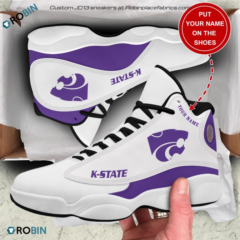 Personalized Kansas State Wildcats Football Air JD13 Shoes, Custom Sneakers