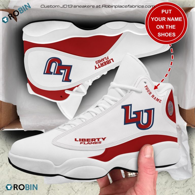 Personalized Liberty Flames Football Air JD13 Sneakers