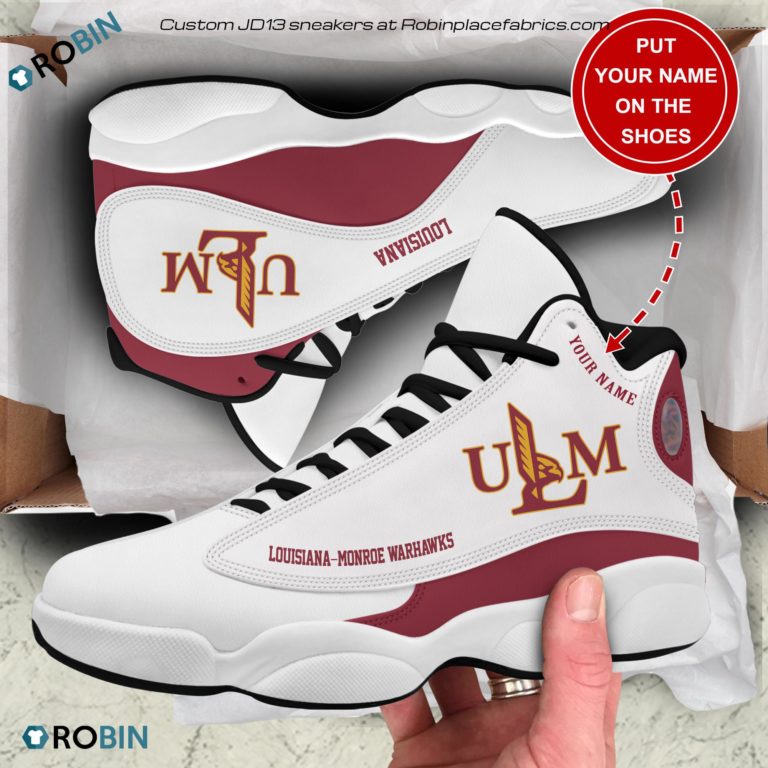 Personalized Louisiana Monroe Warhawks Football Air JD13 Sneakers, Custom Sneakers