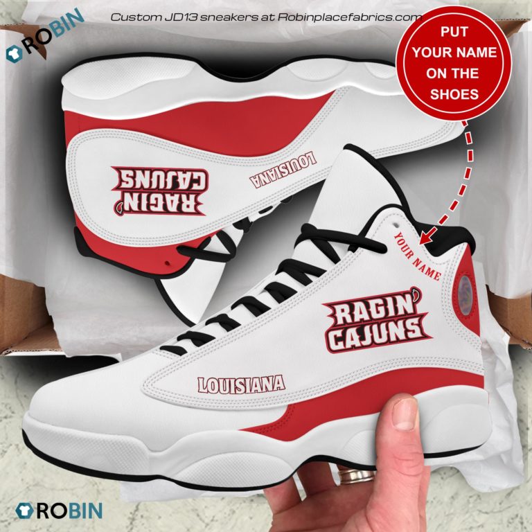 Personalized Louisiana Ragin’ Cajuns Football Air JD13 Sneakers