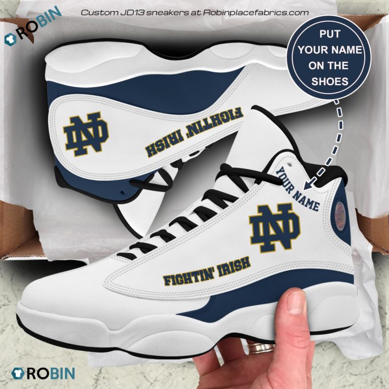 Personalized Notre Dame Fighting Irish Air JD13 Sneakers, Custom Sneakers