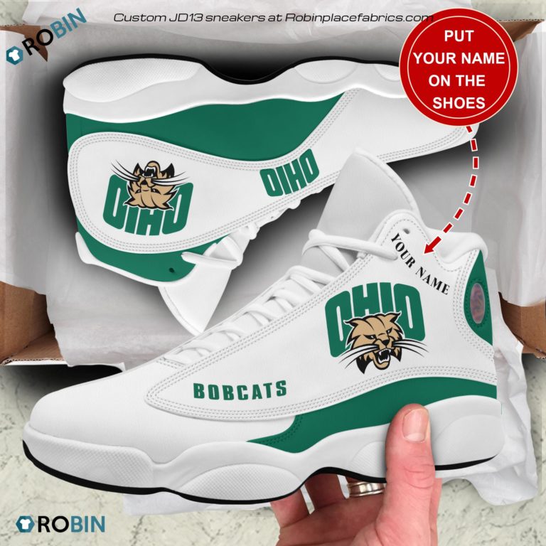 Personalized Ohio Bobcats Air JD13 Shoes, Custom Jordan 13 Sneakers