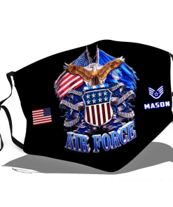 Personalized US Air force face mask with Pm2.5 filter – Defending – Freedom
