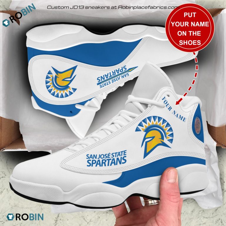 Personalized San Jose State Spartans Air JD13 Shoes, Custom Jordan 13 Sneakers