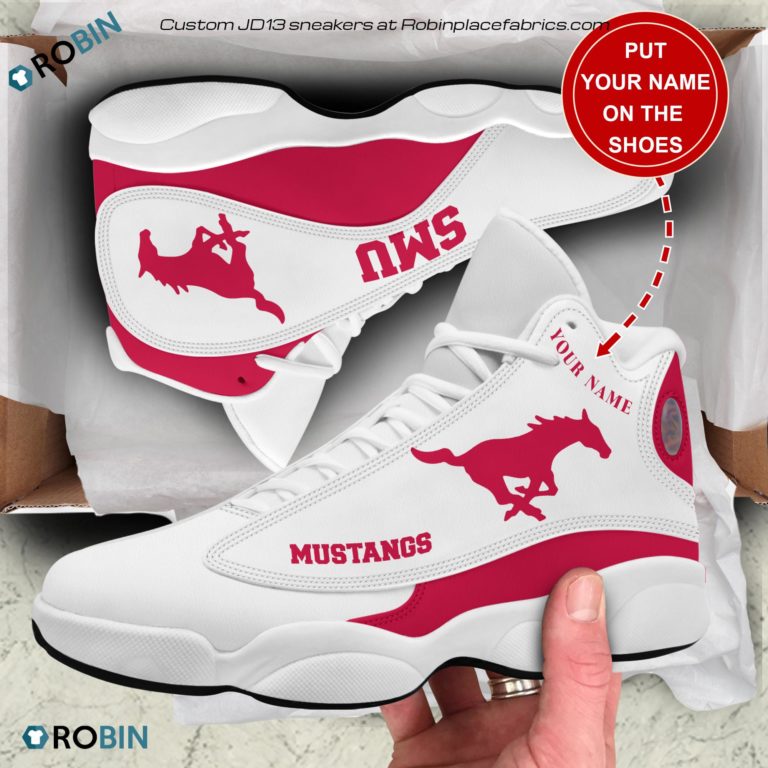 Personalized Smu Mustangs Air JD13 Sneakers
