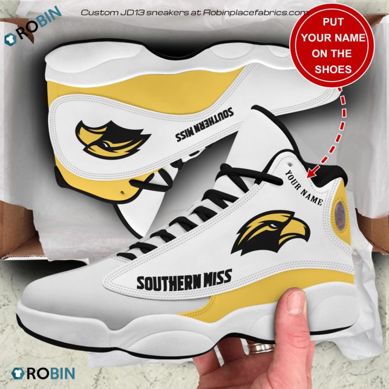 Personalized Southern Miss Golden Eagles Air JD13 Shoes