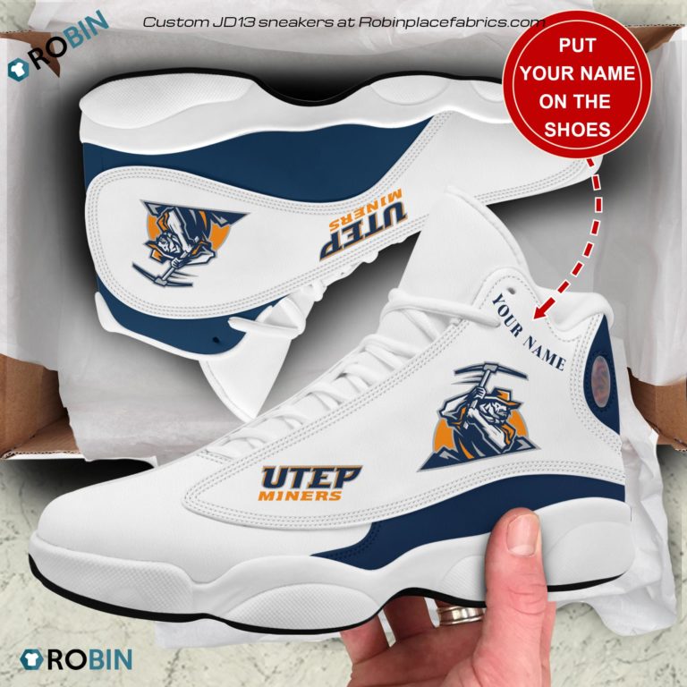 Personalized Utep Miners Air JD13 Shoes, Custom Jordan 13 Sneakers