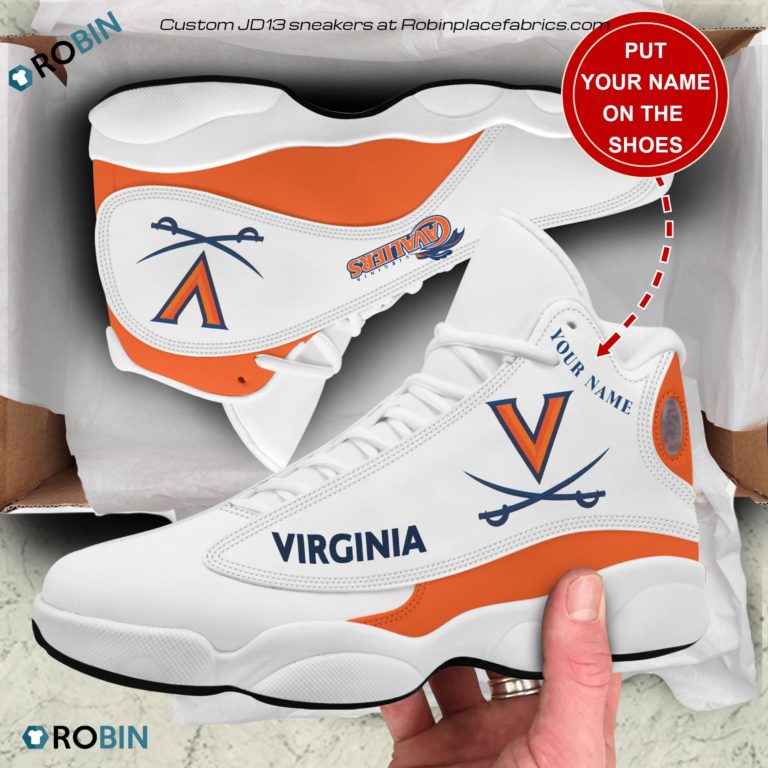 Personalized Virginia Cavaliers Air JD13 Shoes, Custom Sneakers