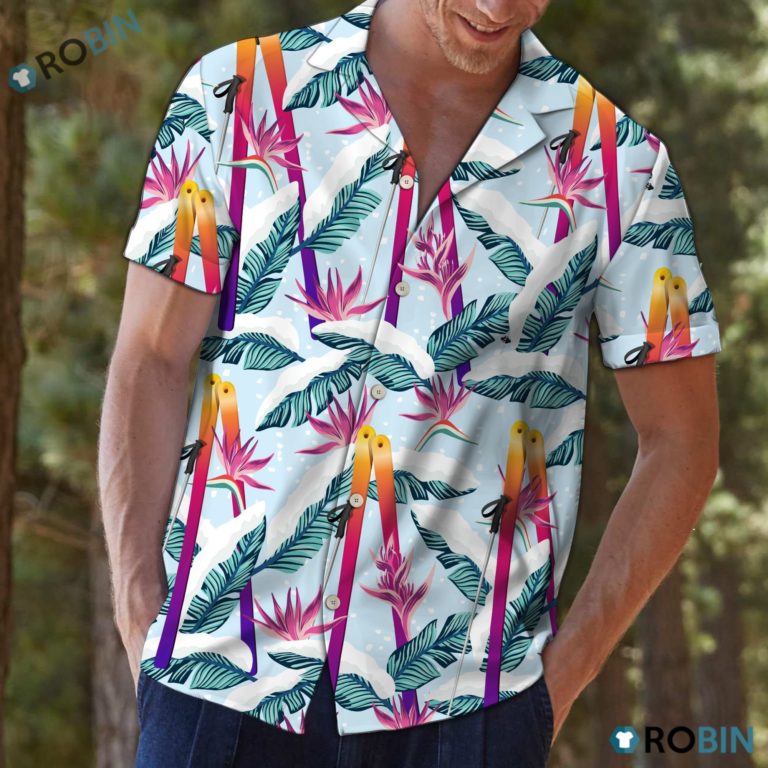 Skiing Palm Hawaiian Shirt