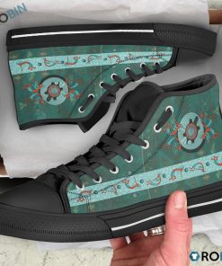 South Native Anasazi Kokopelli Art High Top Shoes