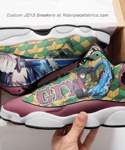 Tomioka giyuu  jd 13 sneakers, demon slayer custom shoes