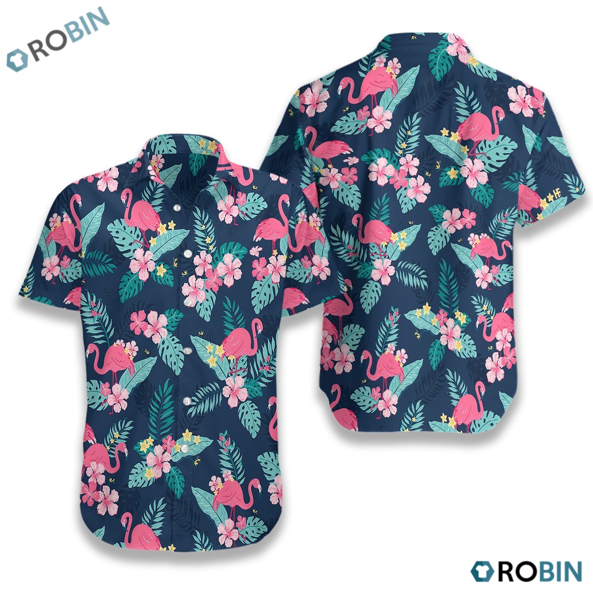 Tropical Flamingo Hawaiian Shirt - RobinPlaceFabrics