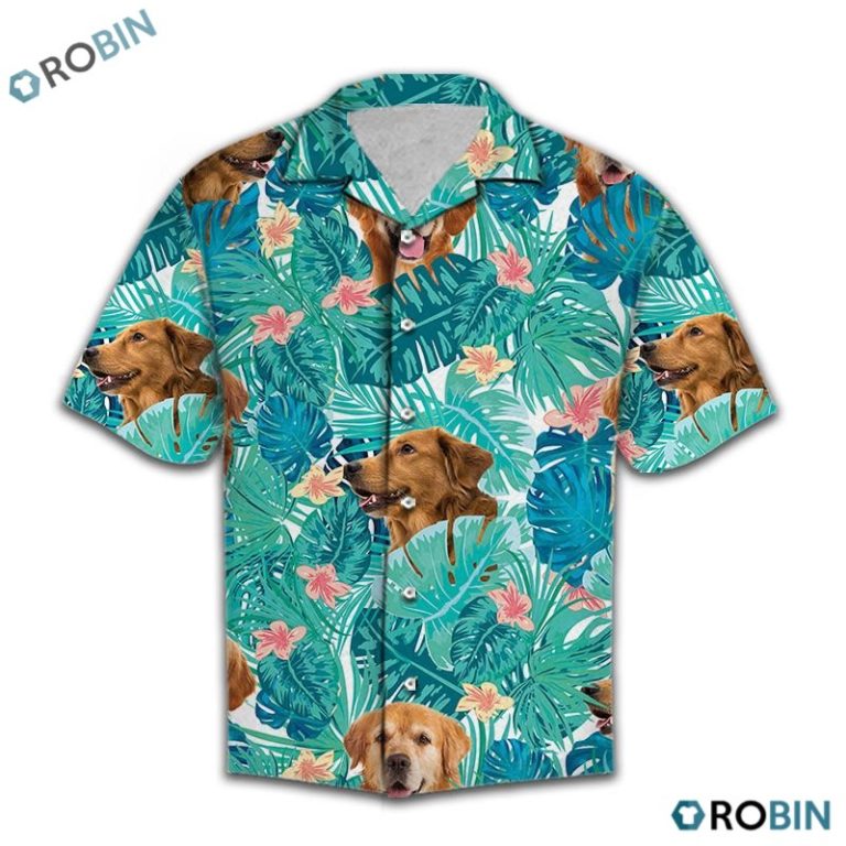 Tropical Golden Retriever Hawaiian Shirt