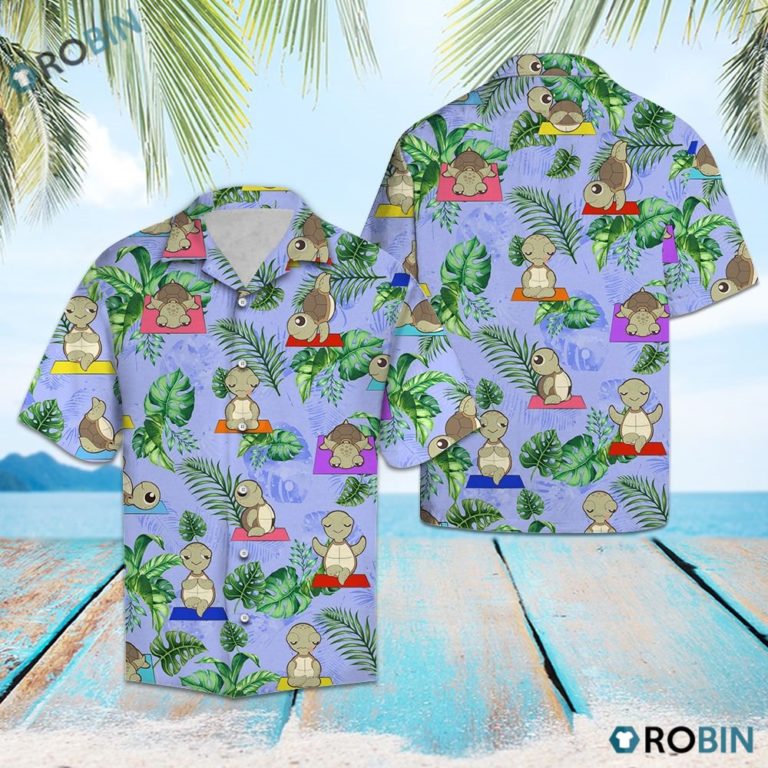 Turtle Yoga Hawaiian Shirt, Button-up T-shirt
