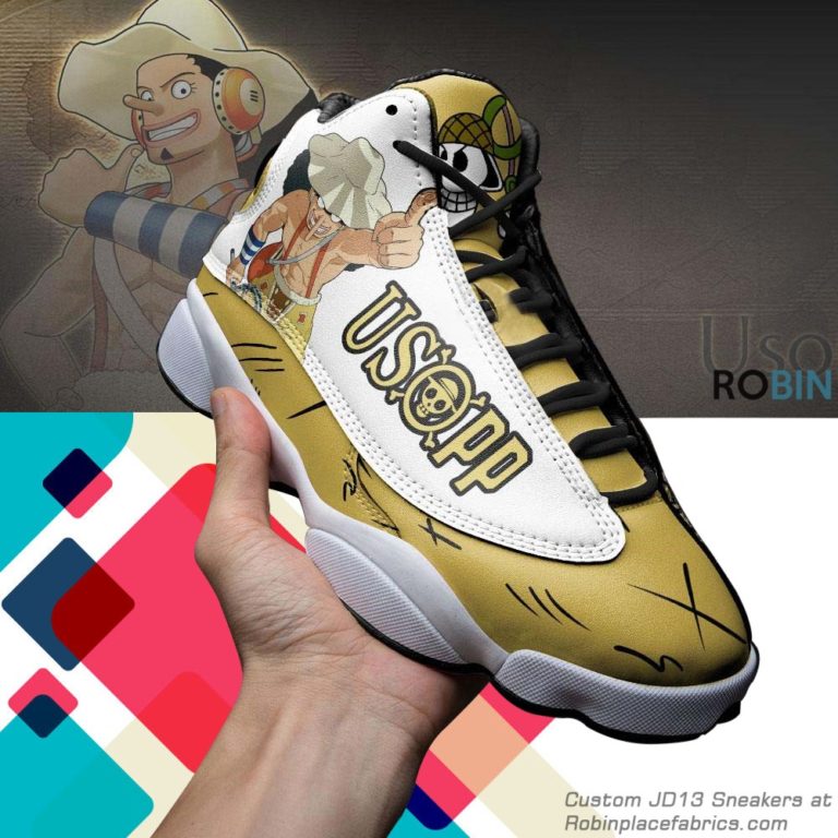 Usopp  jd 13 sneakers, one piece custom shoes