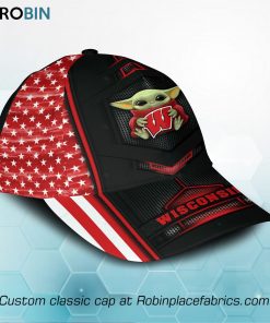 Baby Yoda Hug Wisconsin Badgers Full Printed Cap, Hat Baby Yoda Hug Wisconsin Badgers Full Printed Cap, Hat