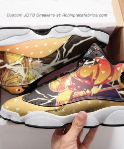 Zenitsu agatsuma  jd 13 sneakers, demon slayer custom shoes