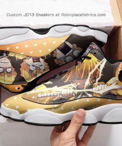 Zenitsu agatsuma  jd 13 sneakers, funny face demon slayer custom shoes