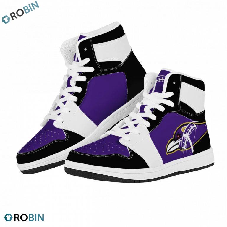 Baltimore Ravens High Top Leather Sneakers